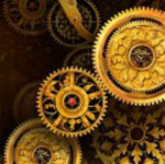 Gold world time clock