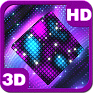 Bright Sparkling Pixel Cube 3D