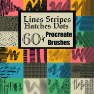 Stripes Lines Hatches Dots Procreate Brushes